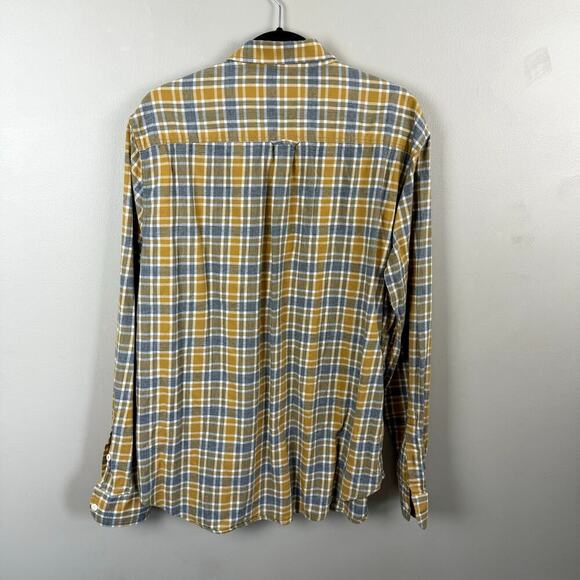 Lucky Brand Men's Grey & Yellow Flannel Button Up Shirt XL - Picture 6 of 8